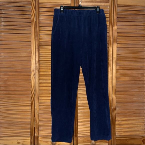 Land’s End Blue Corduroy Pull‎ On Elastic Waist Size Small Pants - Picture 1 of 12